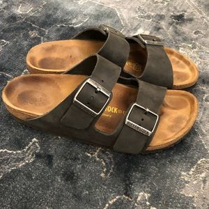 Birkenstock Arizona Black Oiled Nubuck  Sandals